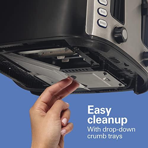 Hamilton Beach Hamilton Beach Extra Wide Slot Toaster with Defrost and Bagel Functions Shade Selector, Toast Boost, Auto-Shutoff and Cancel Button, 4 Slices, Black