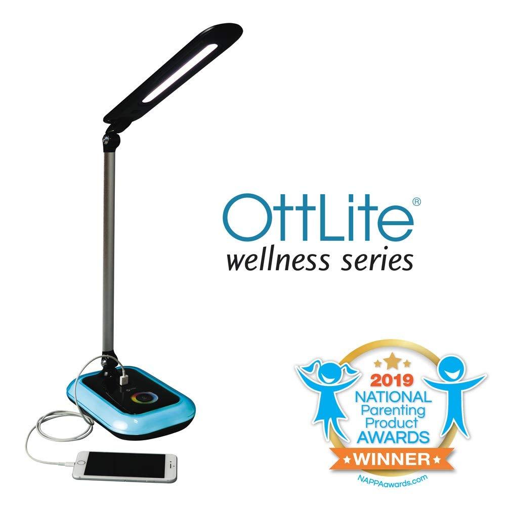 OttLite OttLite Glow LED Desk Lamp with USB Charging Port - Portable, Adjustable, Desk Light,Black