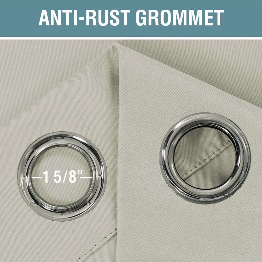 H.VERSAILTEX H.VERSAILTEX Blackout Curtain for Living Room Thermal Insulated Window Treatment Curtain Extra Long 96 inch Length Energy Saving Solid Grommet Top Blackout Drape, One Panel, Pale Oak, 52" W x 96" L