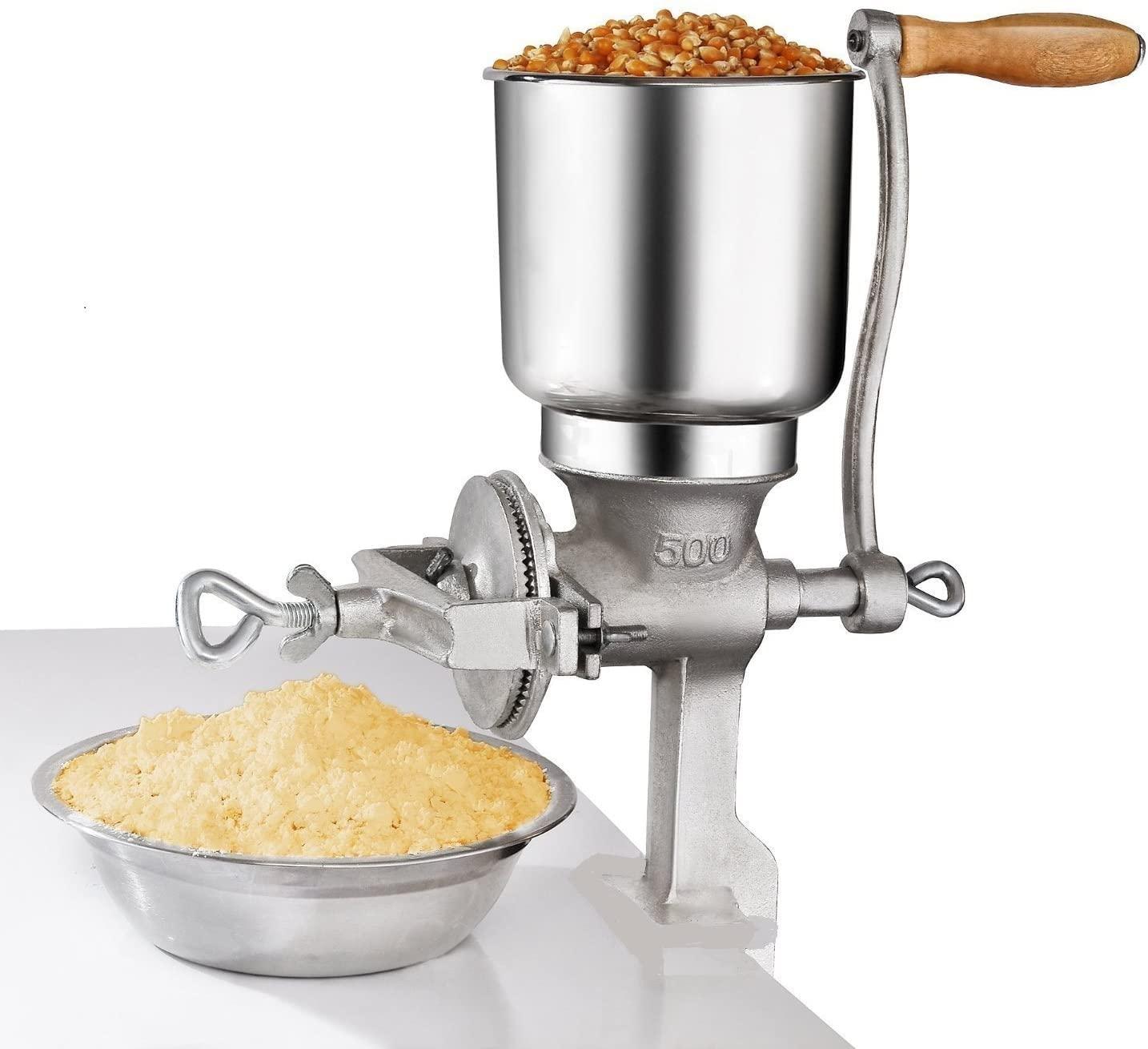 Chefcaptain Premium Quality Cast Iron Corn Grinder For Wheat Grains Or Use As A Nut Mill