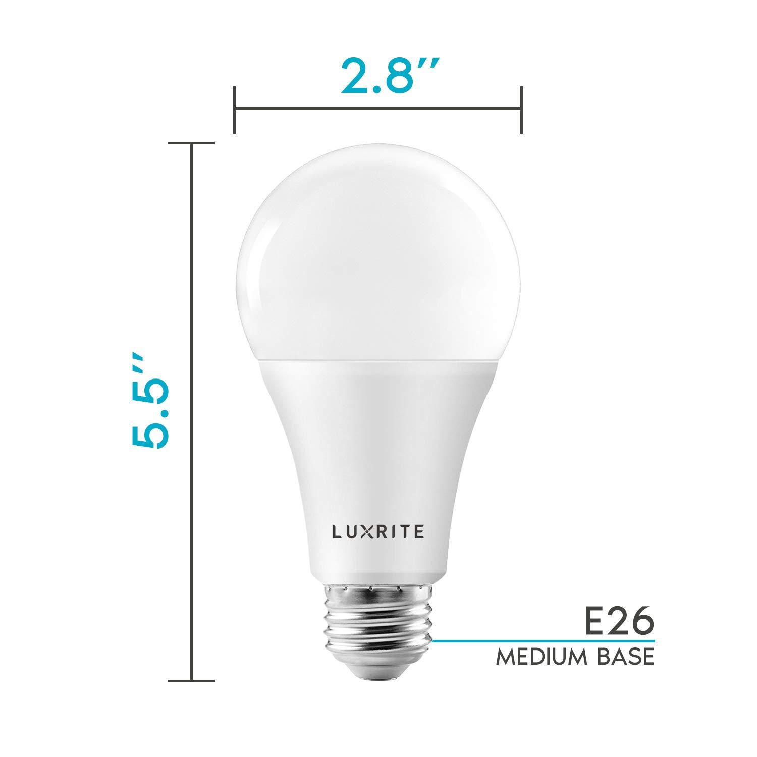 LUXRITE LUXRITE A21 LED Bulbs 150 Watt Equivalent, 2550 Lumens, 2700K Warm White, Dimmable Standard LED Bulb 22W, Energy Star, E26 Medium Base - Indoor and Outdoor (2 Pack)