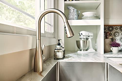 Moen Moen Arbor Spot Resist Stainless One-Handle Pulldown Kitchen Faucet with Sprayer and a Reflex Docking System, Kitchen Sink Faucet Featuring Power Boost for a Faster Clean, 7594SRS