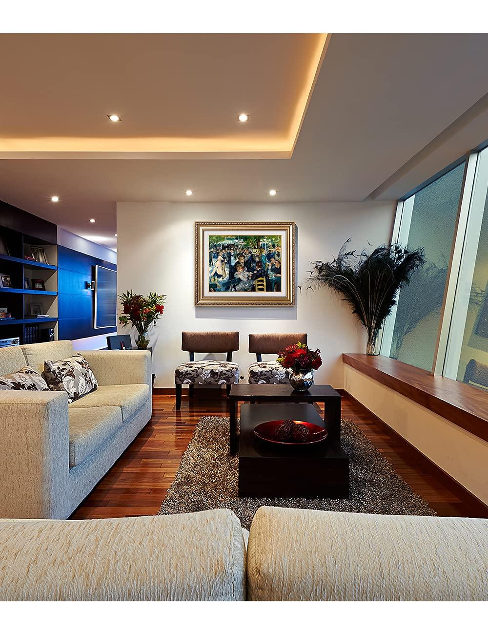 DECORARTS DECORARTS - Bal du Moulin de la Galette, Pierre-Auguste Renoir Classic Art. Giclee Prints Framed Art for Wall Decor. Picture Size: 30x24 in, Framed Size: 36x30 in