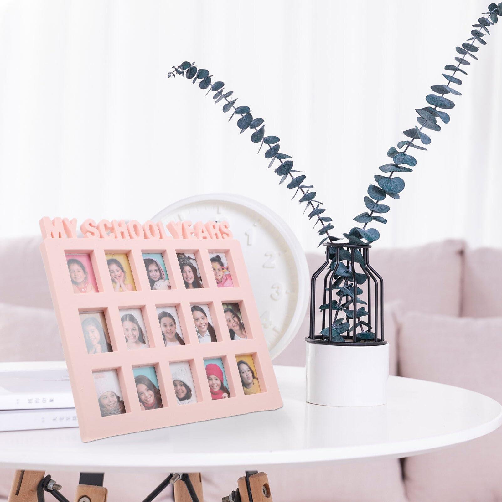 NUOBESTY NUOBESTY School Years Picture Frame School Days Photo Frame Kids Growth Trajectory Photo Frame School Photo Collection Photo Frames Display Frame Pink