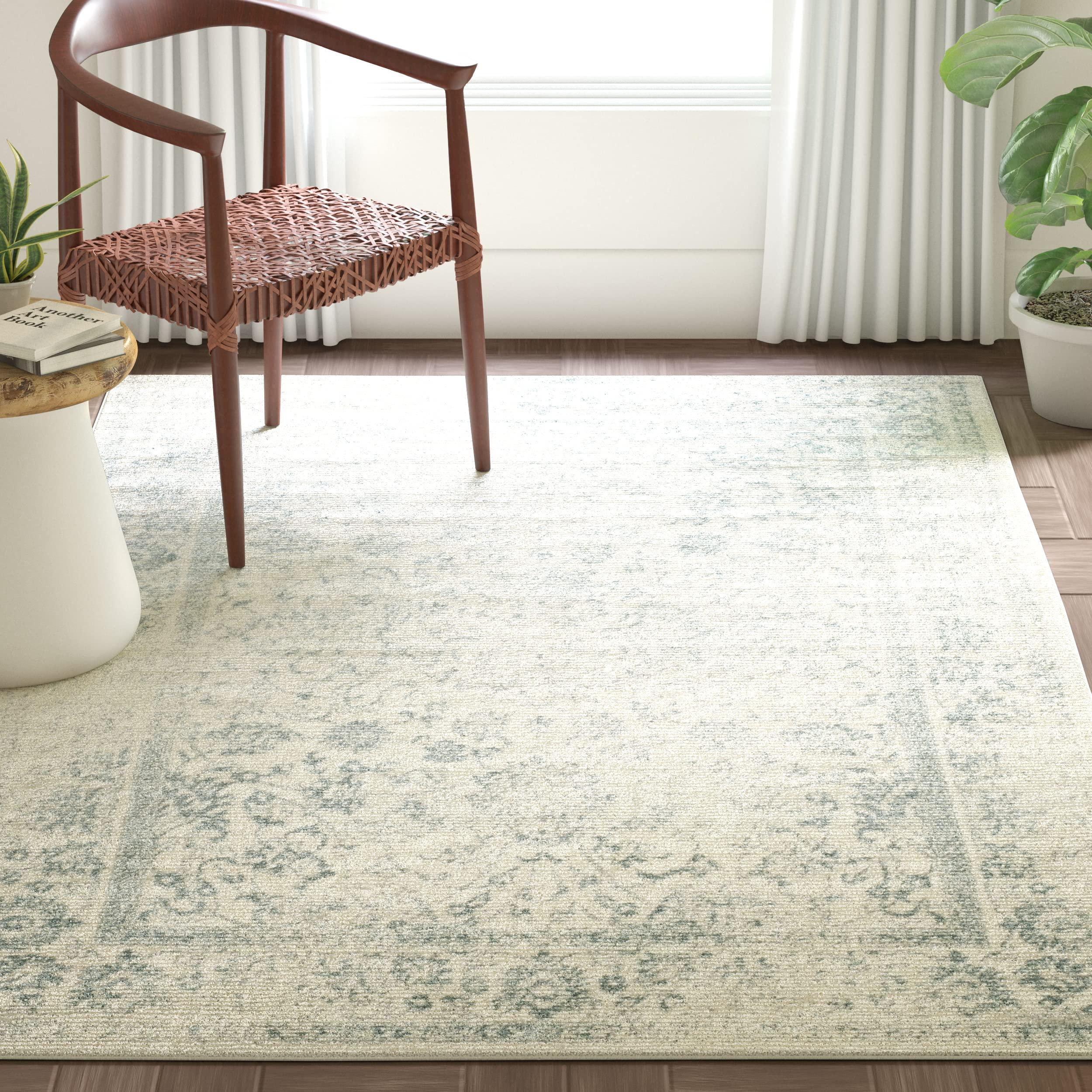 Safavieh SAFAVIEH Adirondack Collection Area Rug - 6' x 9', Ivory & Slate, Oriental Distressed Design, Non-Shedding & Easy Care, Ideal for High Traffic Areas in Living Room, Bedroom (ADR109S)