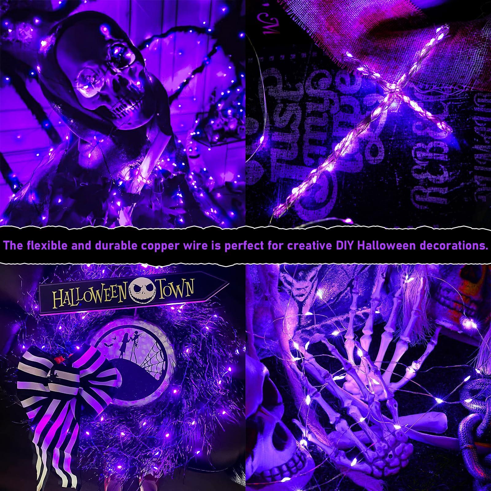 JMEXSUSS JMEXSUSS 8 Pack 50 LED Fairy Lights Battery Operated - Purple Christmas Lights for Gift Party Garden Patio Home Halloween Christmas Decorations