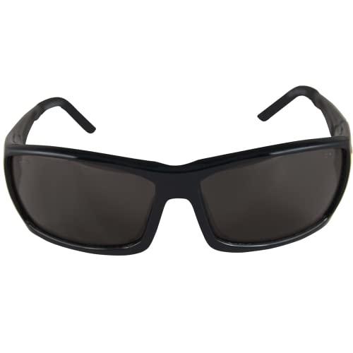 EDGE Edge PM116 Mazeno Wrap-Around Safety Glasses, Anti-Scratch, Non-Slip, UV 400, Military Grade, ANSI/ISEA & MCEPS Compliant, Slim Fit, Black Frame/Smoke Lens
