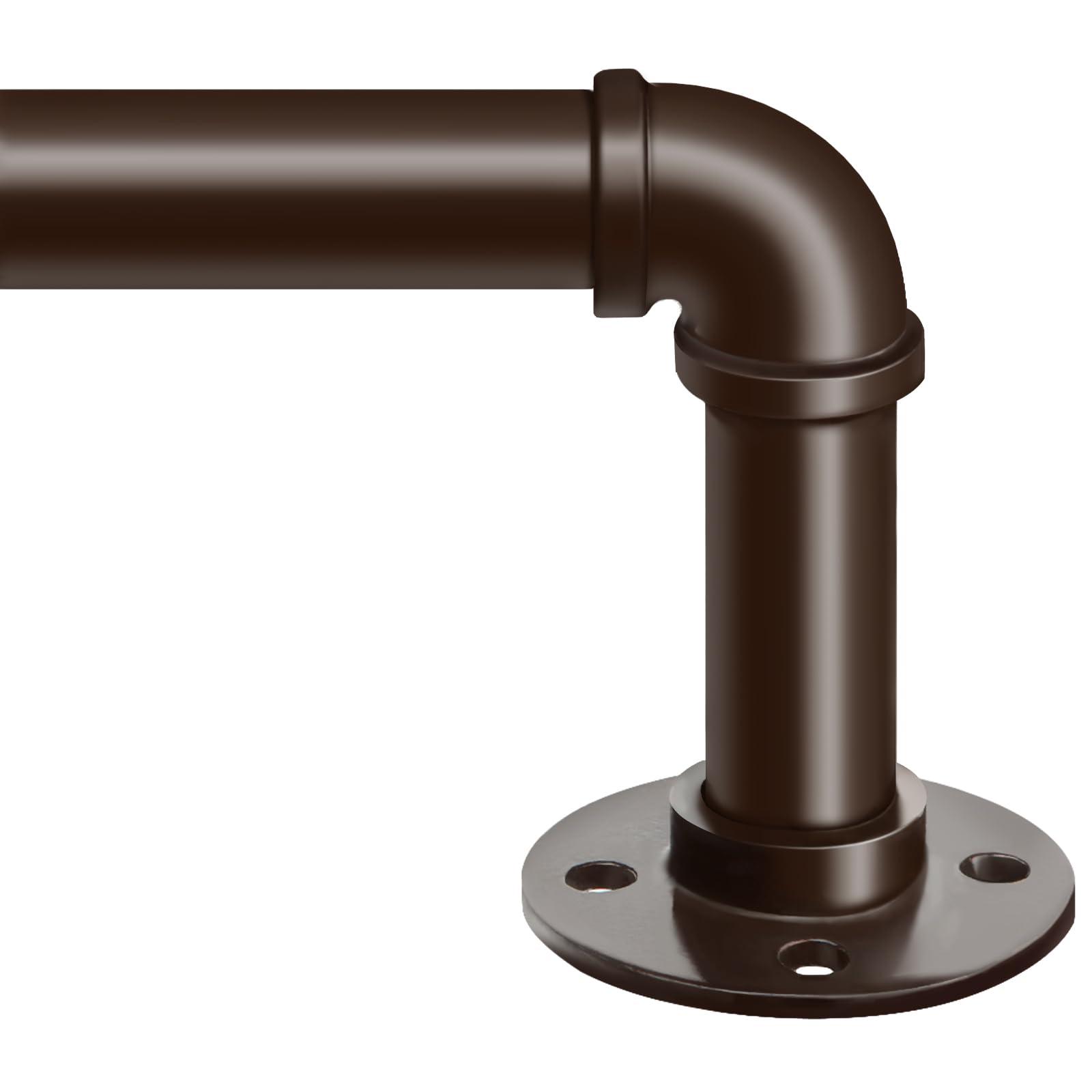 zeerobee Zeerobee Curtain Rods for Windows 120 to 240, 1 Inch Industrial Wrap Around Curtain Rod, Indoor/Outdoor Room Divider Adjustable Drapery Pole, 120"-240", Antique Bronze