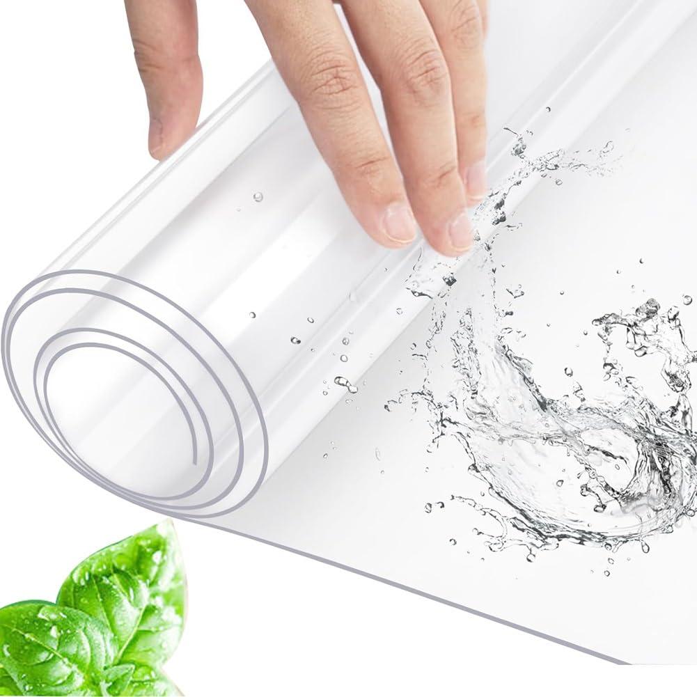 QCHIAN QCHIAN Desk Mat Transparent, Clear Desk Mat, Large Pad Table Protector, Non-Slip, Waterproof,Round Edges Desk Mat, for Kitchen Coffee Office Dining Table(Size:L(5.25ft) X W(3.28ft) X T(0.06"))