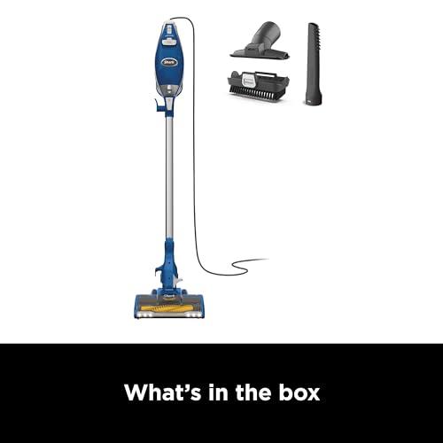 Shark Shark HV343AMZ Rocket Corded Stick Vacuum with Self-Cleaning Brushroll, Lightweight & Maneuverable, Perfect for Pet Hair Pickup, Converts to a Hand Vacuum, Crevice Upholstery Tools, Blue/Silver
