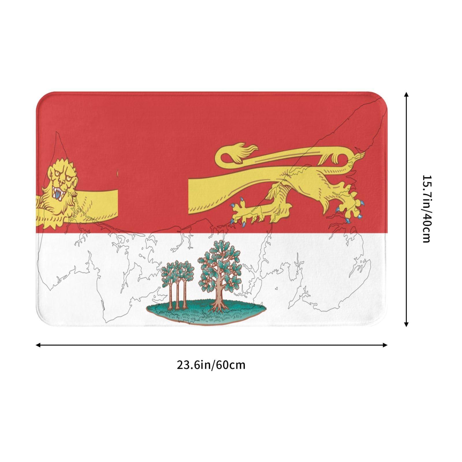 KOSPOGO KOSPOGO Flag Map of Prince Edward Island Bathroom Rugs Ultra Soft Non Slip Bath Mat Durable Kitchen Bedroom Rug 16x24 Inch Area Rug Door Mat