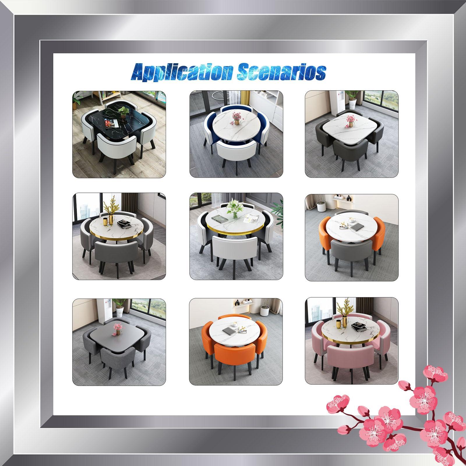 OCAZI OCAZI Round Conference Table for Dinning Room/Kitchen Simple Small Round Table Kitchen Dining Table Set Modern Round Breakfast Bar Round Furniture Table and Chair Set 90x75cm/35.4x29.5in(WxH)#29