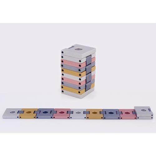 Baltinester Agayof Hanukkah Menorah-Travel Belt 7.5 x 30cm / 12\" x 3\" - Silver Grey Gold Pink mn009