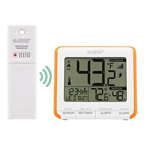 La Crosse Technology La Crosse Technology 308-179OR Wireless Temperature Humidity Station with Trends & Alerts, Orange/White