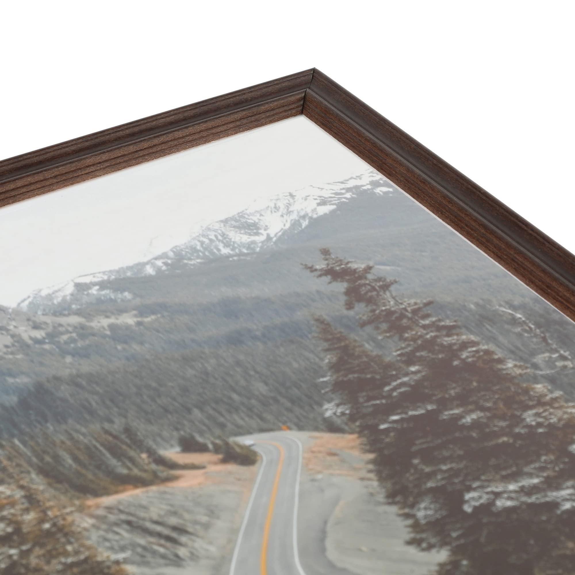ArtToFrames ArtToFrames 12x14 Inch Brown Picture Frame, 3 - Pack, This 1.00 inch Custom Wood Poster Frame is Walnut, Comes with Regular Glass (Frame_Pack_3_0066-60823-YWAL-12x14)