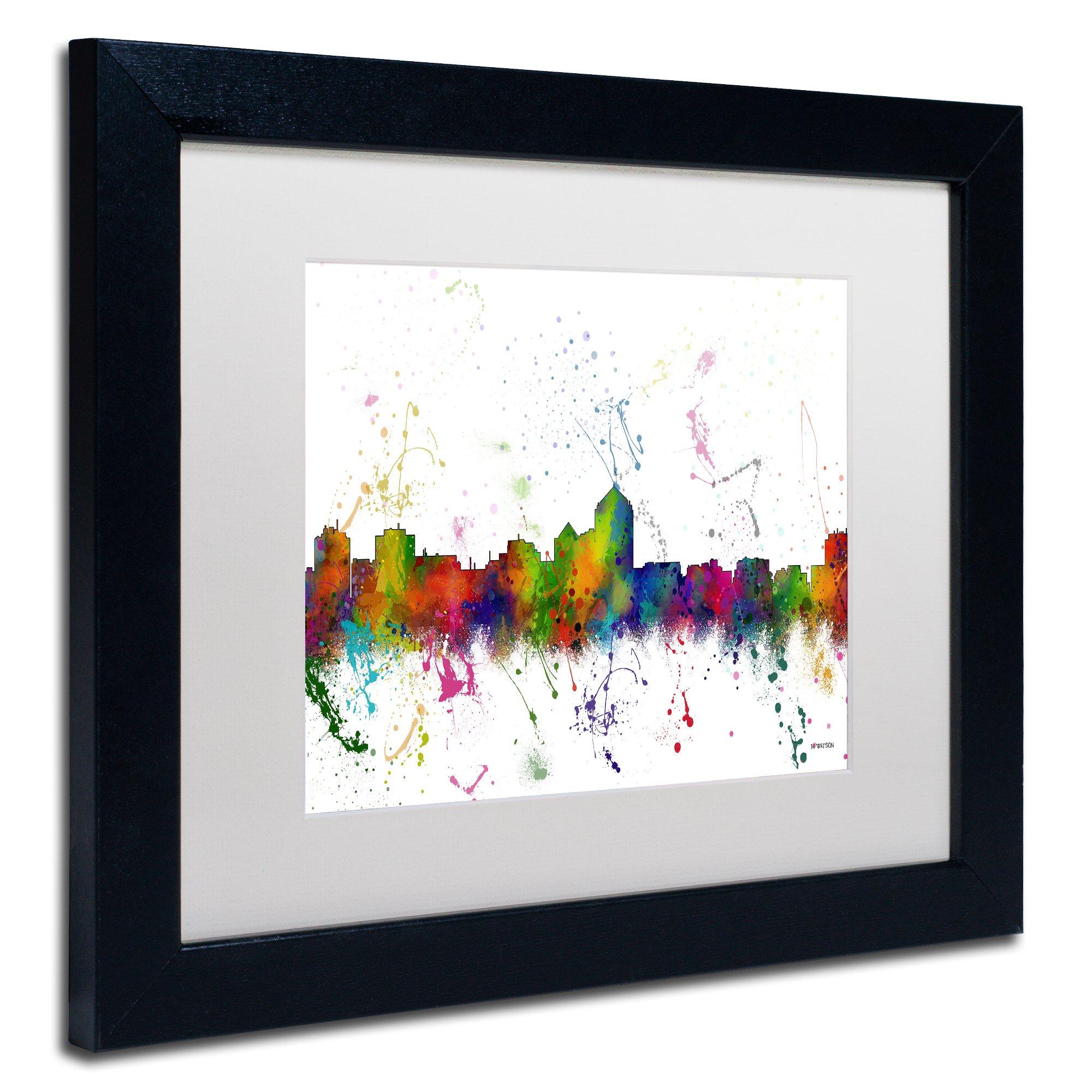 Trademark Fine Art Trademark Fine Art MW0191-B1114MF Albuquerque New Mexico Skyline by Marlene Watson, White Matte, Black Frame 11x14-Inch, 11x14