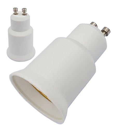 E-Simpo E-Simpo® 6-Pack Gu10 to E26/E27 Adapter, Gu10-E26/E27 Lamp Base Converter, Pin Base (GU10) to Standard Screw in Base(E26/E27) Socket Adapter Converter, Heat Resistant Material, Anti-Corrosion