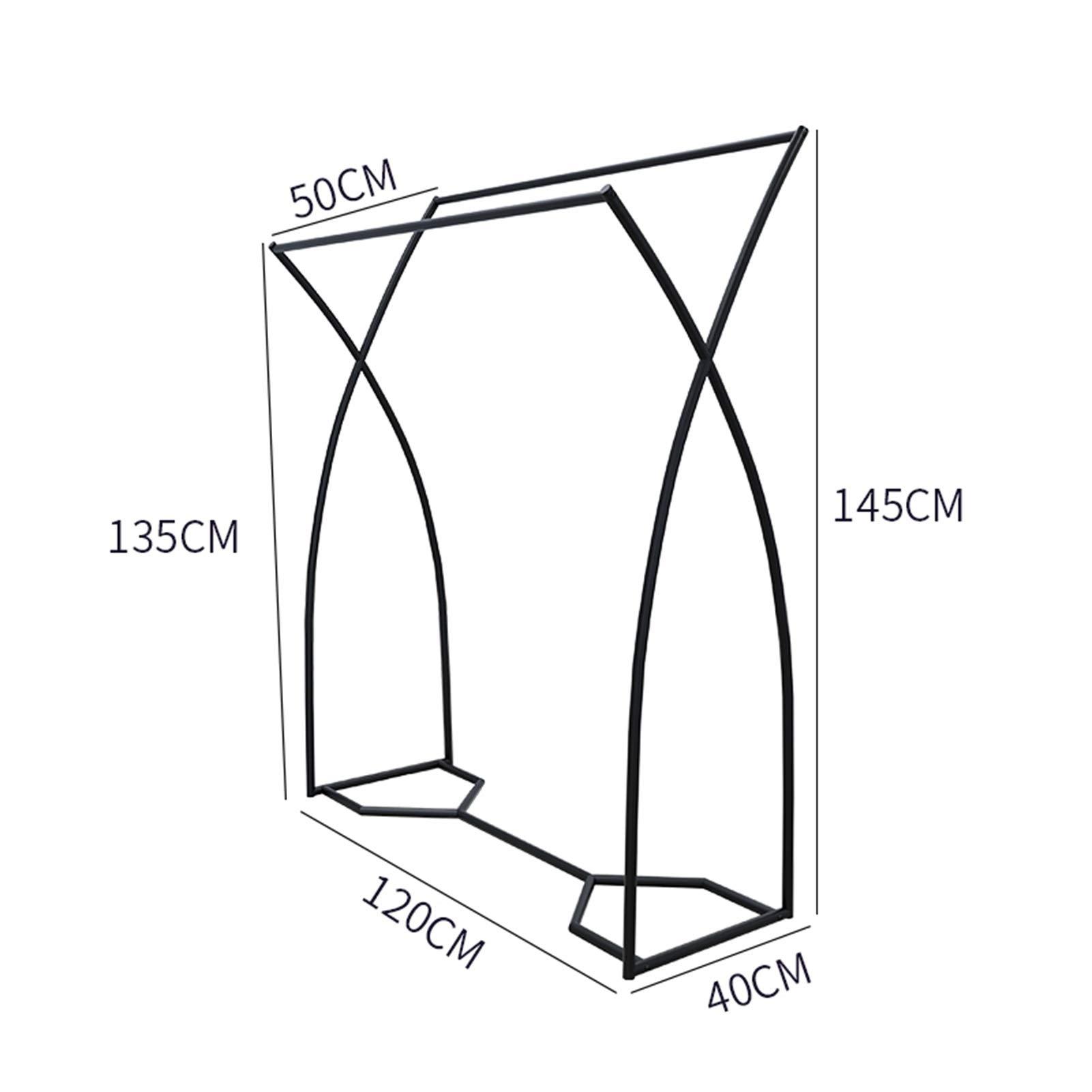 Garment Rack Garment Rack Modern Fashion Commercial Store Display Rack Floor Type Double Pole Clothing Storage Rack (Color : Black, Size : 120CM)