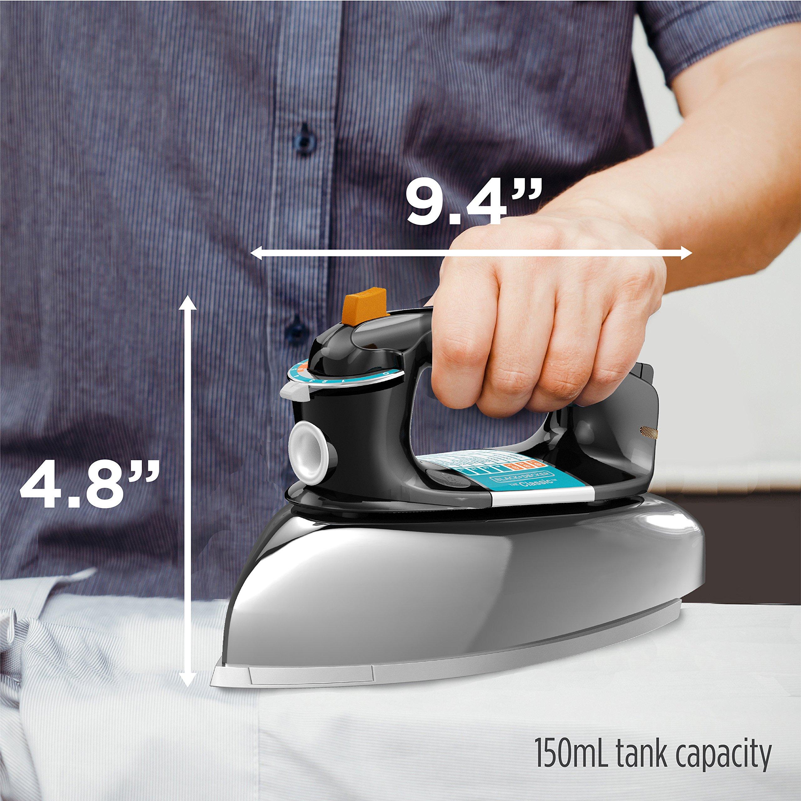 BLACK+DECKER BLACK+DECKER Classic Iron with Aluminum Soleplate, F67E-T
