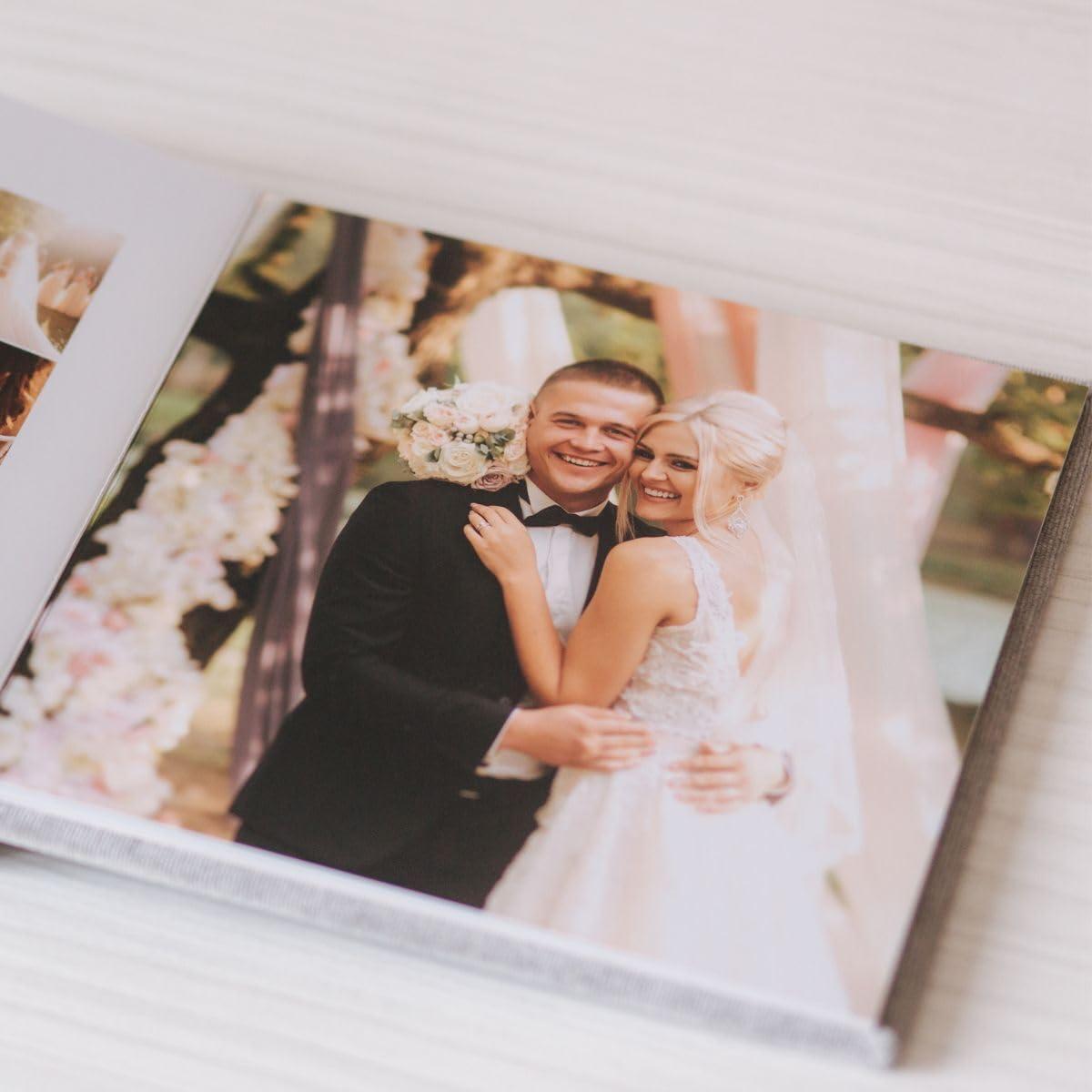 PicPrint Personalized Photo Album 8x8\" Hard Cover - Print Your own Memory Book, Photo Gifts (40 Photos)