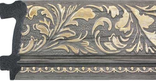 WHOLESALE ARTS AND FRAMES WHOLESALE ARTS AND FRAMES 3-3/8\" Polystyrene Classic 27x39 Picture Frame Grey Chocolate Gold 1743,Made In USA Poster Frame, Ornate Frame for Oil Painting, Canvas Frame, Hand Crafted Quality Frame