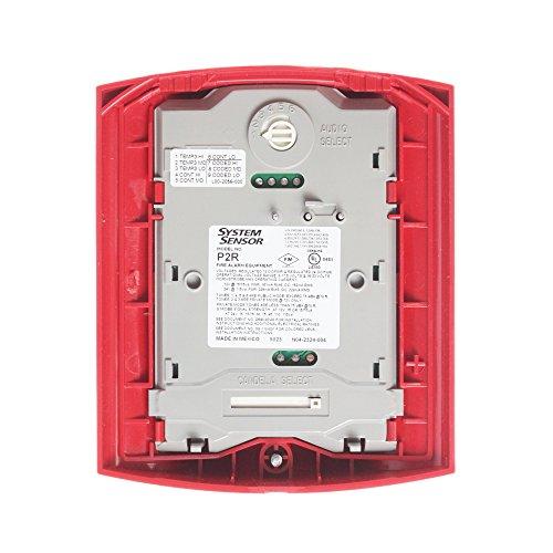 System Sensor Horn Strobe, Wall, 2-Wire, Std Candela, Red