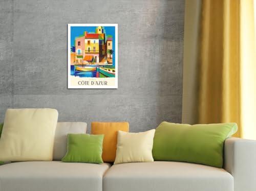 Pacifica Island Art Visit Cte D\'Azur - France - The French Riviera - Vintage Travel Poster by Jacques Nathan-Garamond c.1953 - Fine Art Matte Paper Print (Unframed) 11x14in