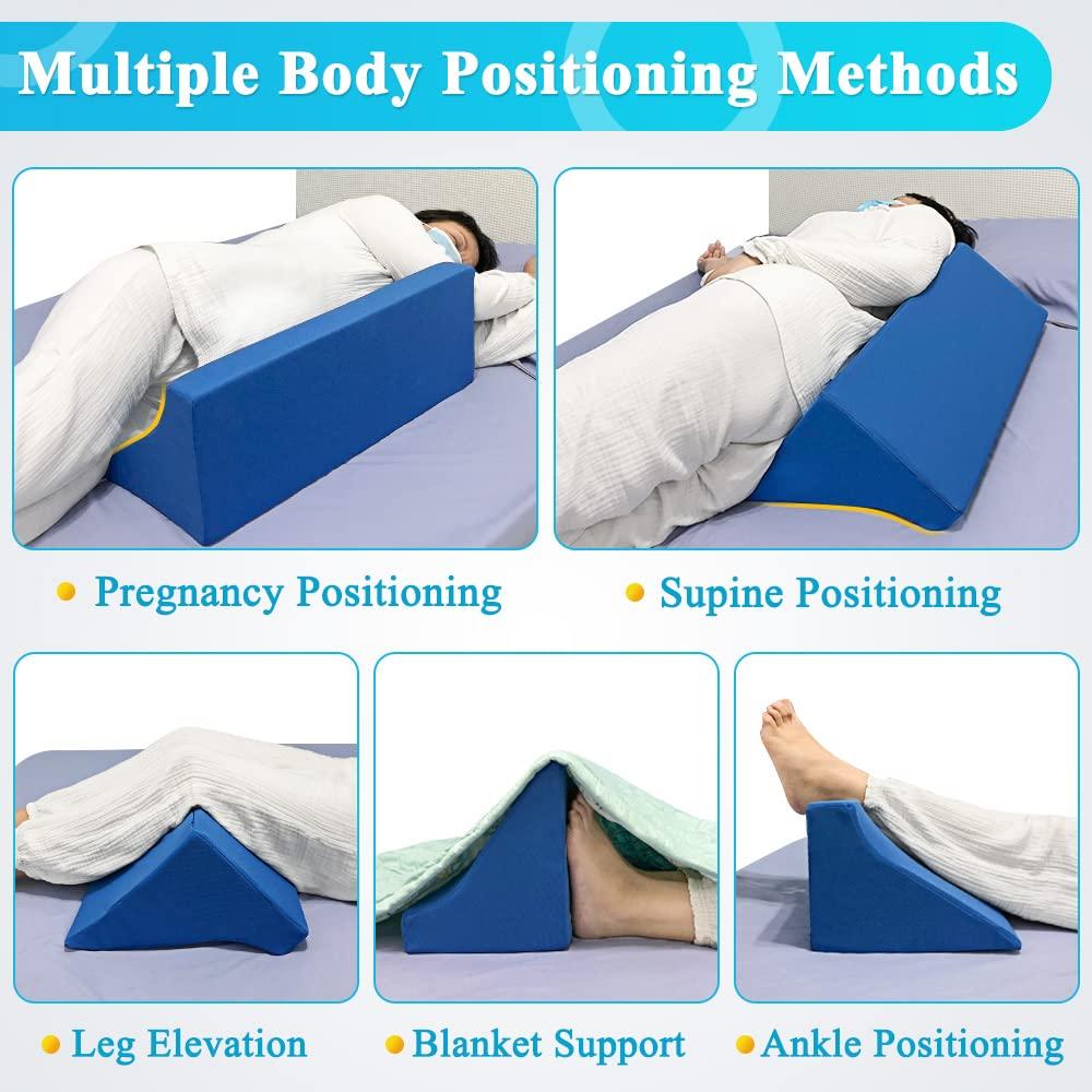 Mistuki Mistuki Wedge Pillow for Bed Sores Positioning Elderly Medical Bolsters Incline Foam Body Positioners Wedge Back Support Pillows After Surgery Pregnancy Side Sleeping Prevent Back Pain (23.62 Inch)