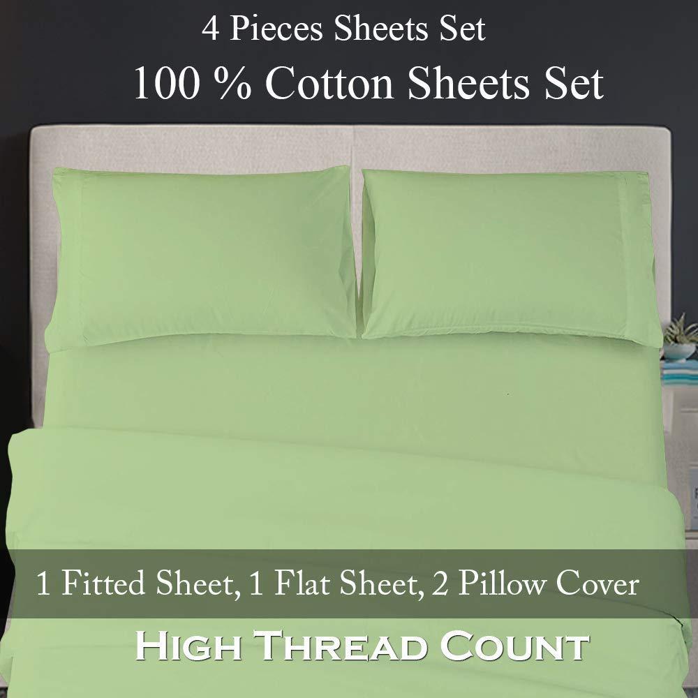 HOME STUFFS Sheet Set Cal King- 72x84 Bed Sheet Set Sage Solid 18 inch Deep Pocket 4 Piece Bed Sheet Set- Fitted Sheet, Flat Sheet & Pillow Luxurious Bedding Set