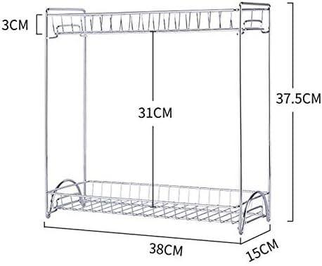 RhLLvJ RhLLvJ Kitchen Organizer Spice Jar Shelf Organizer 2 Tier Stainless Steel Spice Bottle Rack Holder Storage Kitchen Countertop Shelves