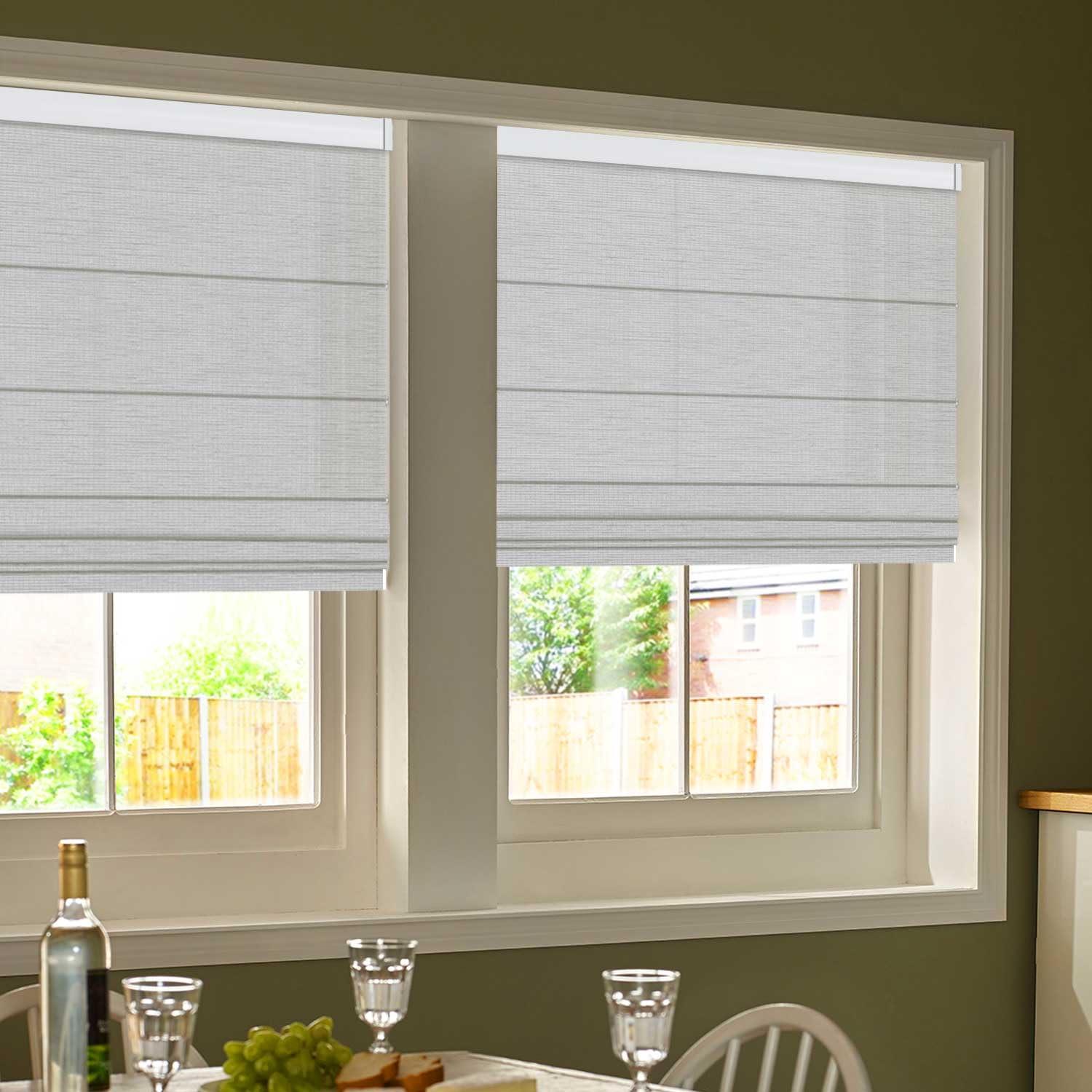 Amingrui Cordless Roman Shades for Windows Room Light Filter Fabric Roman Blinds for Windows Elegant Privacy Window Blinds for Home Living Room Bedroom Windows, Grey,73 1/2" W x 48" H