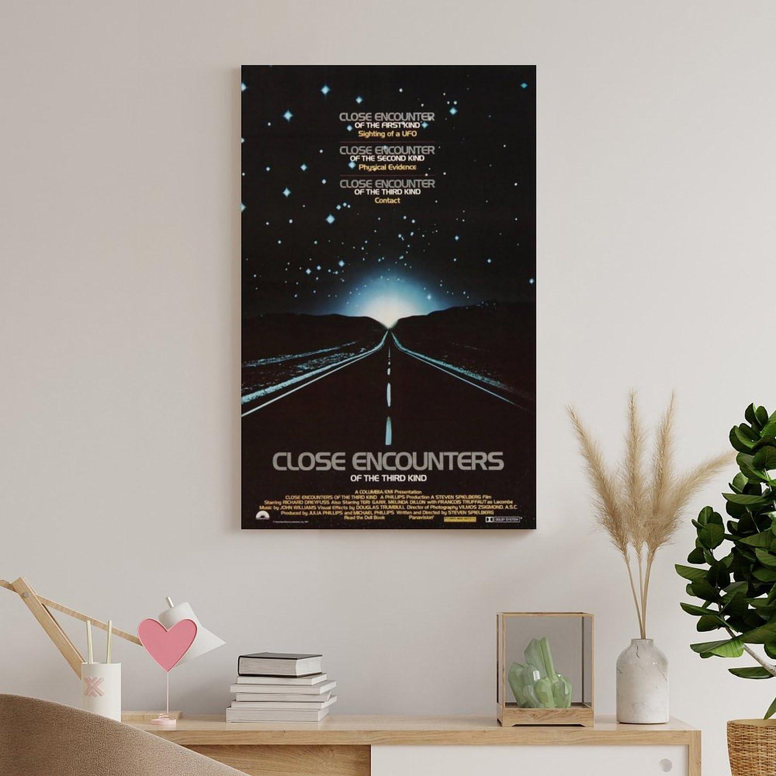 generic generic Retro Poster Close Encounters Of The Third Kind of Movie Poster 1 Poster Decorative Painting Canvas Wall Art Living Room Posters Bedroom Painting 16x24inch(40x60cm), Frame-style