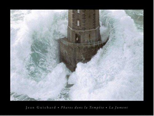 1art1 1art1 Lighthouses Poster Art Print - Lighthouse in The Storm, La Jument France by Jean Guichard (32 x 24 inches)