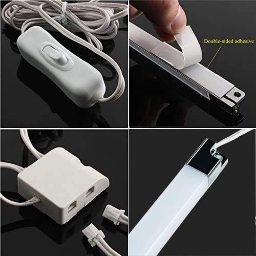 Cefrank Cefrank LED Display Lights, (4) Strip Light Bars for Display Case Shelf Showcase Bookshelf Kitchen Workbench, Plug-in Under Cabinet Lighting - (6000K, Cool White)