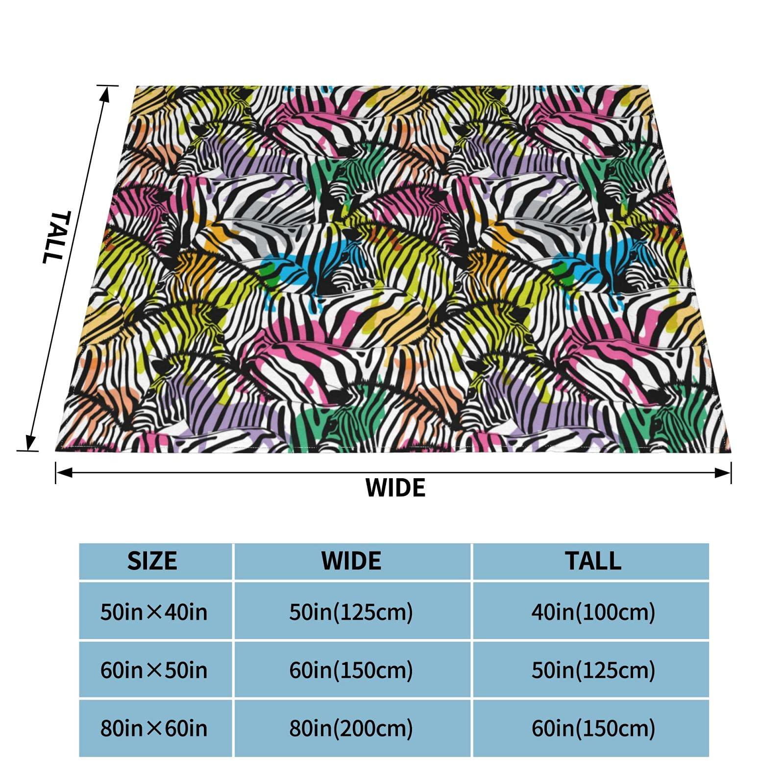 Fairy UMI Color Zebra Flannel Fleece Throw Blankets Soft Microfiber Blanket for Sofa Bed Travel Bedroom Blanket 60\"x50\"