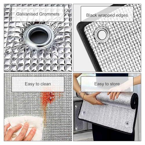 Pxzybd Window Film Privacy Sun Blocker,8mm Aluminium Foil Thermal Insulation Film Heat Control Shield,Sun Room Reflective Window Tinting Film,Blackout Window Sticker Glass Film,WH-30 * 80cm(12 * 31in)