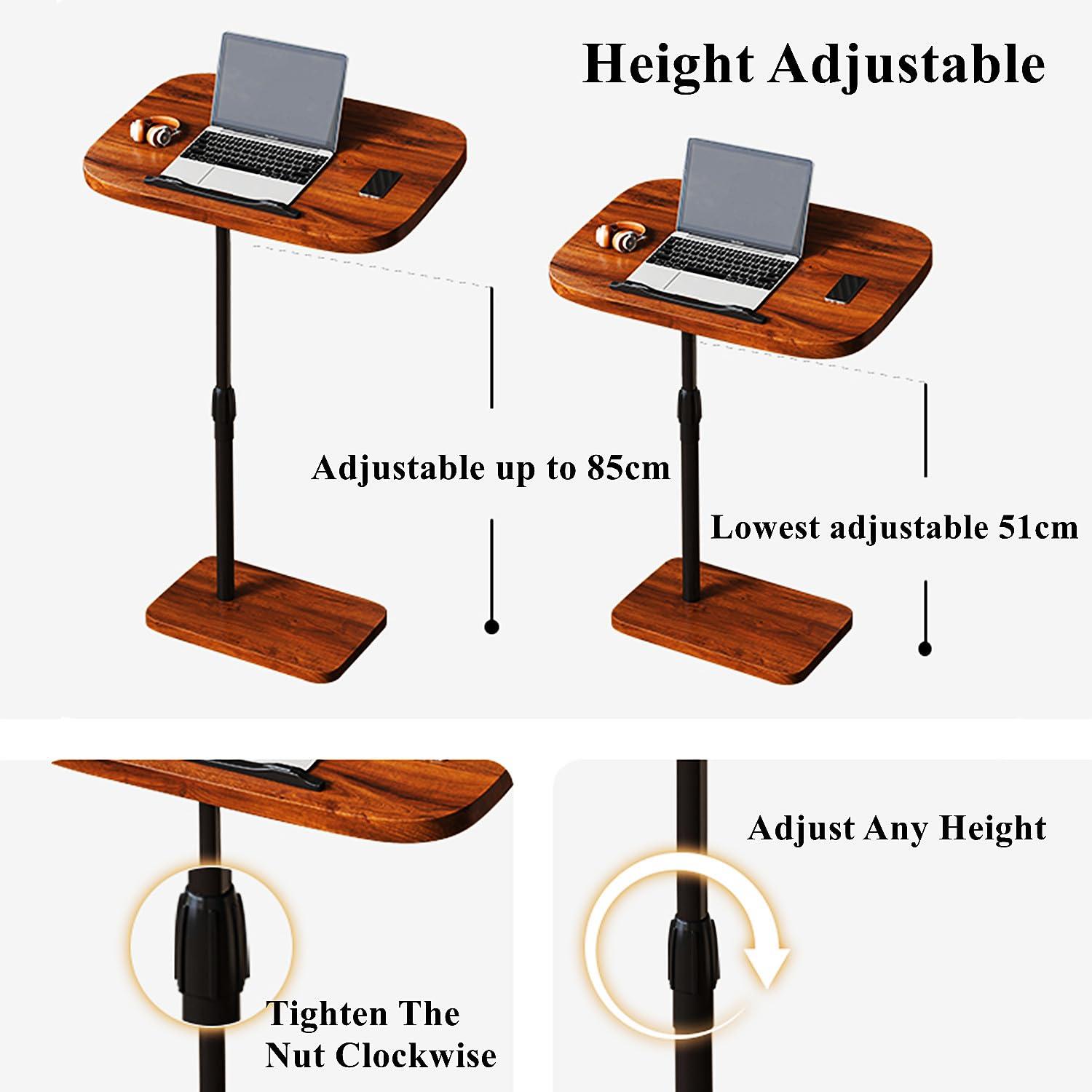 WTTTTW WTTTTW Portable TV Tray Table Adjustable TV Dinner Tray Tables w/Height & Tilt Angle, Folding TV Trays for Bed & Sofa, for Eating & Reading