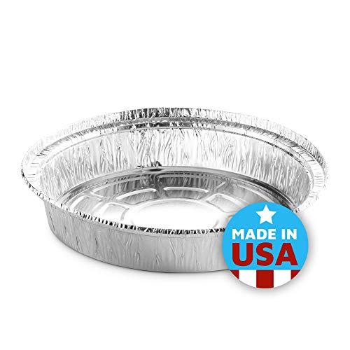 MontoPack MontoPack 9” Round Aluminum Foil Pans | Disposable Containers with Straight Walls for Storing, Serving, Baking & Reheating | Freezer and Oven Safe, Recyclable, USA-Made | 50-Pack of Tins for Meal Prep