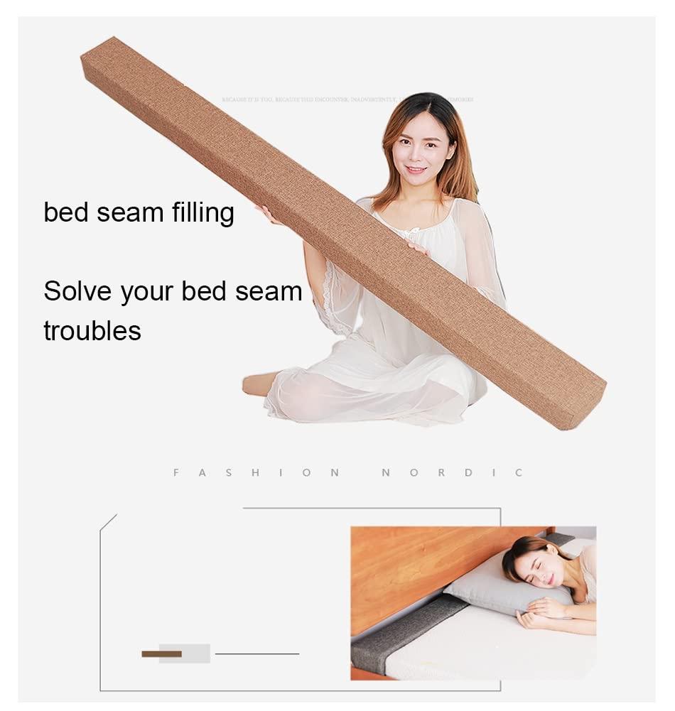 ydhgifd Bed Wedge Pillow Headboard Cushion Bed Gap Filler Mattress Mattress Gap Filler Headboard Pillow Fill The Gap Bed Wedge Pillow Stopper Soft Gap Headboard (Color : Gray, Size : 20X18X50cm)