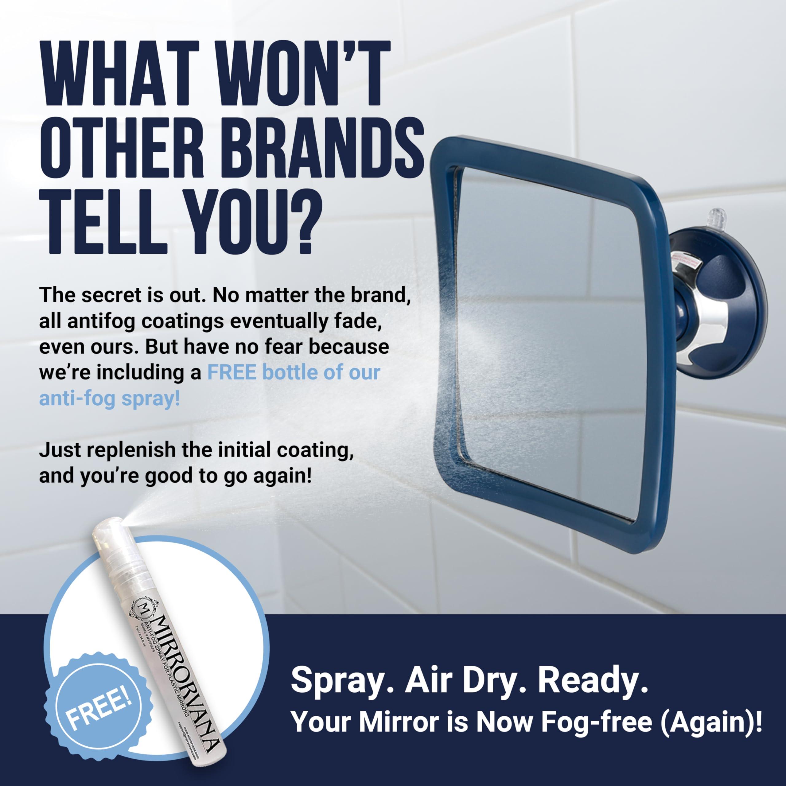 MIRRORVANA Fogless Shower Mirror for Shaving with Upgraded Suction, Shatterproof Surface and 360 Swivel & Fogless Shower Mirror for Shaving with Upgraded Suction, Anti Fog Shatterproof Surface Bundle