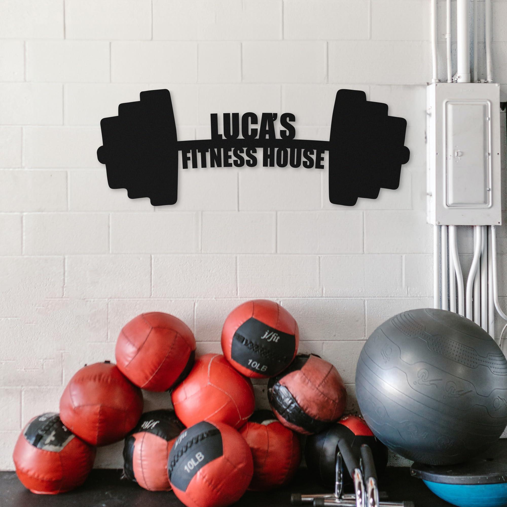 Bafidica Personalized Home Gym Decor Custom Metal Home Gym Wall Art Customizable Home Gym Decoration for Wall Home Gym Decor Equipment Home Gym Accessories (White, 7.48 x 19.68 Inch - 19 x 50 cm)