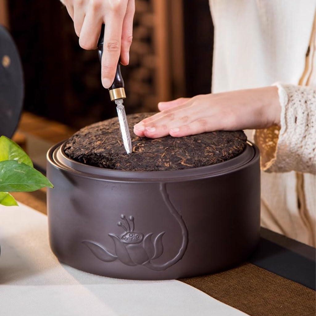EERINESS Tea Bag Organizer Tea Storage Container Tea Canister Ceramic Household Large Antique Snack Canister Tea Storage Tank Tea Bucket Awakening Tea Canister Tea Box Tea Organizer