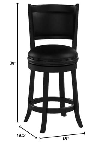 Boraam Boraam Augusta Counter Height Swivel Stool, 24-Inch, Black, 2-Pack
