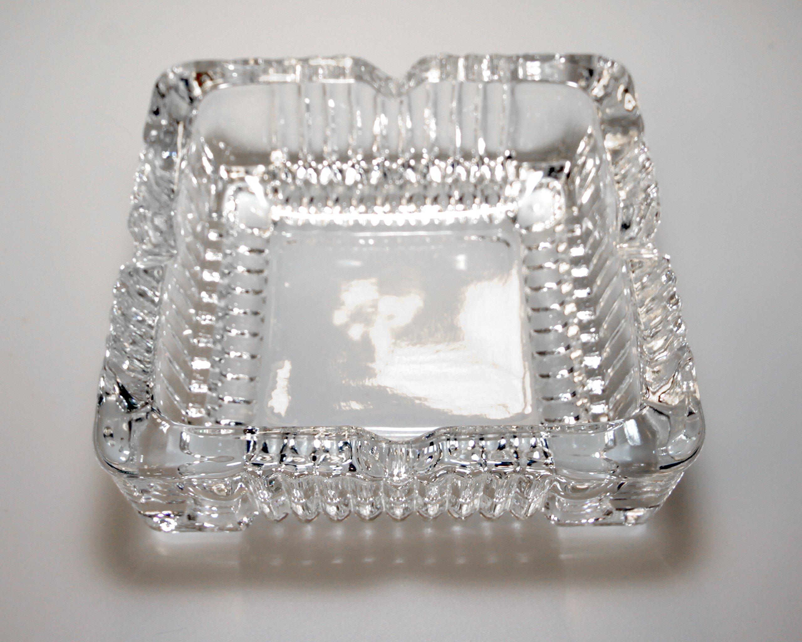 Knights Of Armur Crystal Heavy Glass Ashtray for Indoor and Outdoor Decorative (Square)