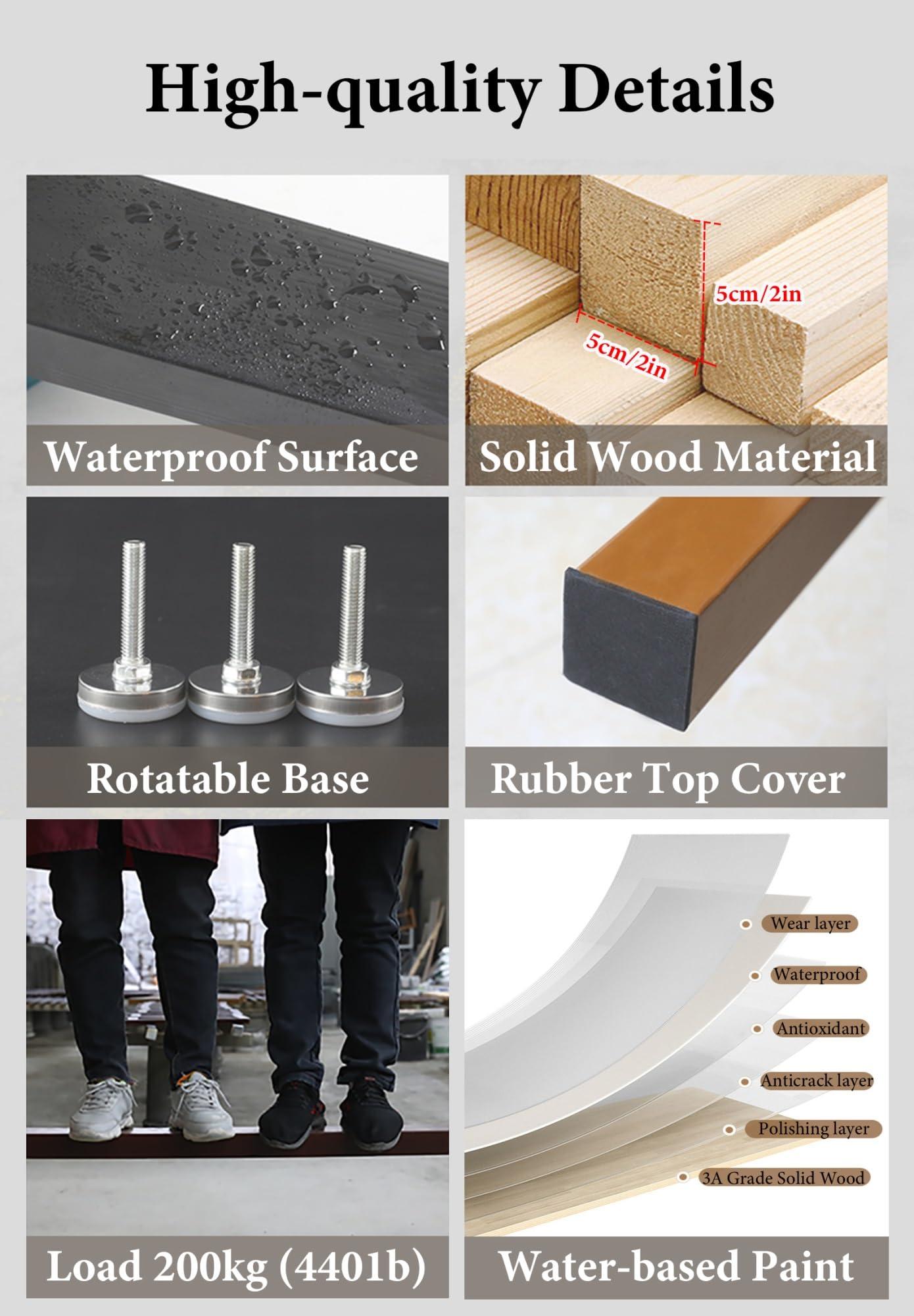 WAHHWF 2ft/3ft/4ft/5ft/6ft/7ft/8ft Tall Wall Partition Room Divider Floor to Ceiling Wooden Slats, Wood Privacy Screens/Room Separation Deviders Post Column for Bathroom Daycare Studio Apartment (Color : W