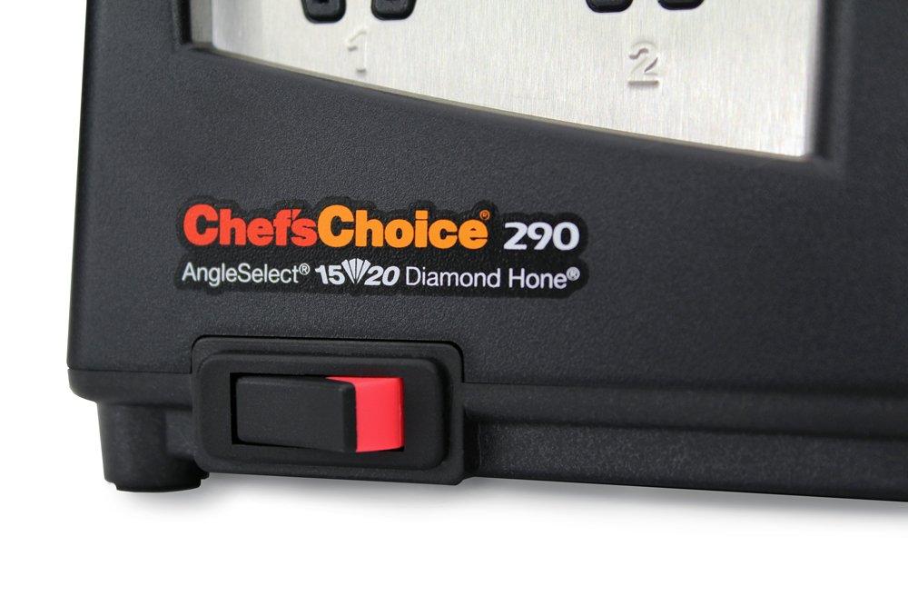 Chef's Choice ChefsChoice 290 Knife Sharpeners AngleSelect Hybrid 15 and 20-Degree Diamond Hone, 3-Stage, Black