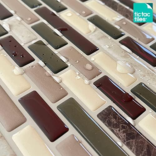 Tic Tac Tiles Tic Tac Tiles Peel and Stick Self Adhesive Removable Stick On Kitchen Backsplash Bathroom 3D Wall Sticker Wallpaper Tiles in Como Designs (5, Mare)