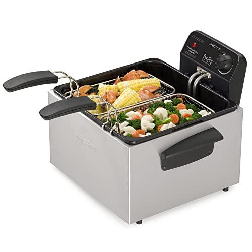 Presto Presto 05466 Stainless Steel Dual Basket Pro Fry Immersion Element Deep Fryer