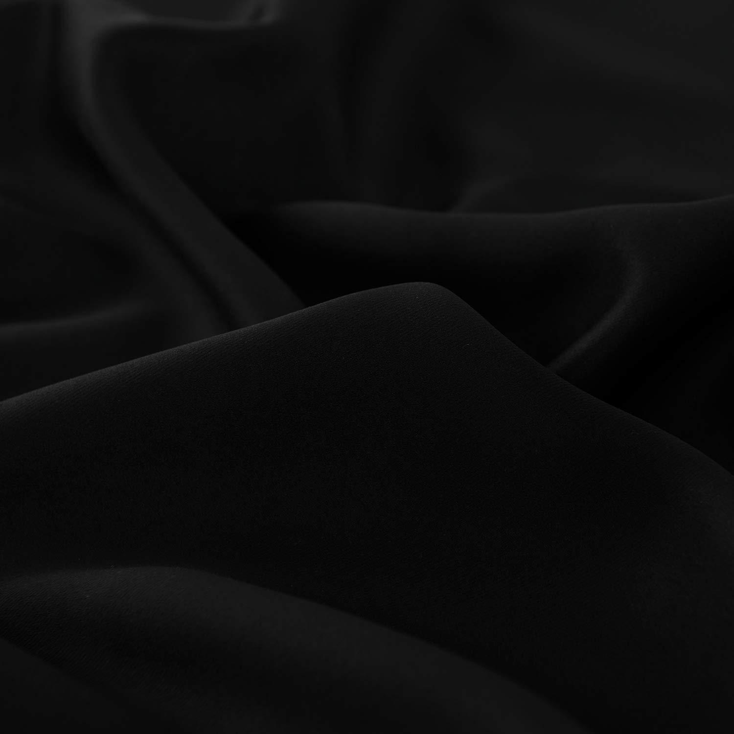 LITTLE BIRD LITTLE BIRD Blackout Grommet Curtains and Drapes for Bedroom - Living Room -Hall-Apportment-Office Black,(Wide 84 Inch by 108 Inch Long-1 Panel)