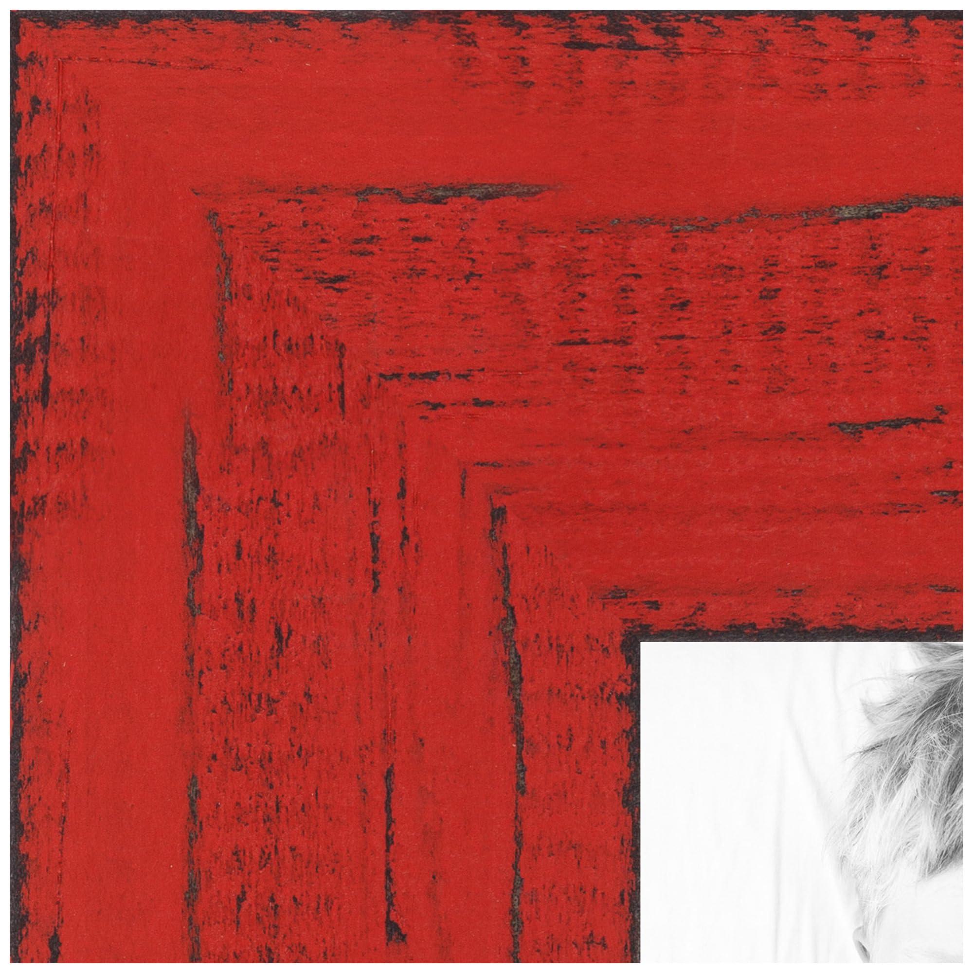 ArtToFrames ArtToFrames 60x90 CM / 23.62x35.43 INCH Red Picture Frame, This 1.50 Inch Custom Wood Poster Frame is Red - Comes with Economy Acrylic and Corrugated Backing (CMWOMSM-ECO150-RED-60x90)